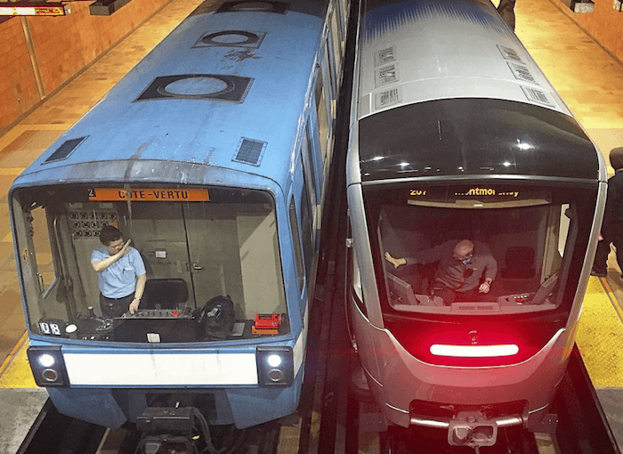 Métro de Montréal, train ancien et train azur